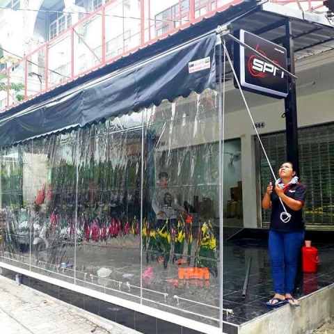 ผ้าใบแบบใสกันฝน ลาดกระบัง